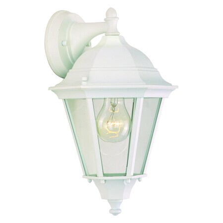 Maxim One Light White Clear Glass Wall Lantern 1000WT